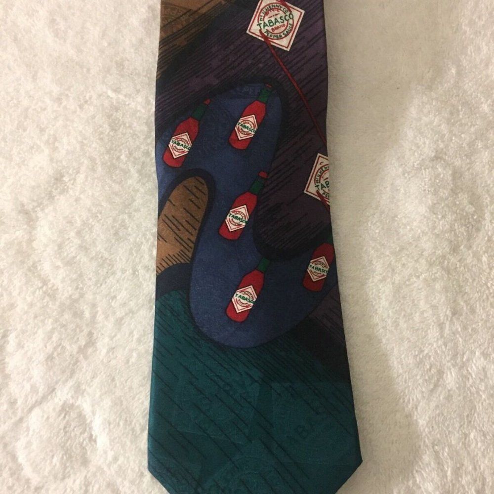 Tabasco Mens Necktie Tie Blue Purple Green Brown